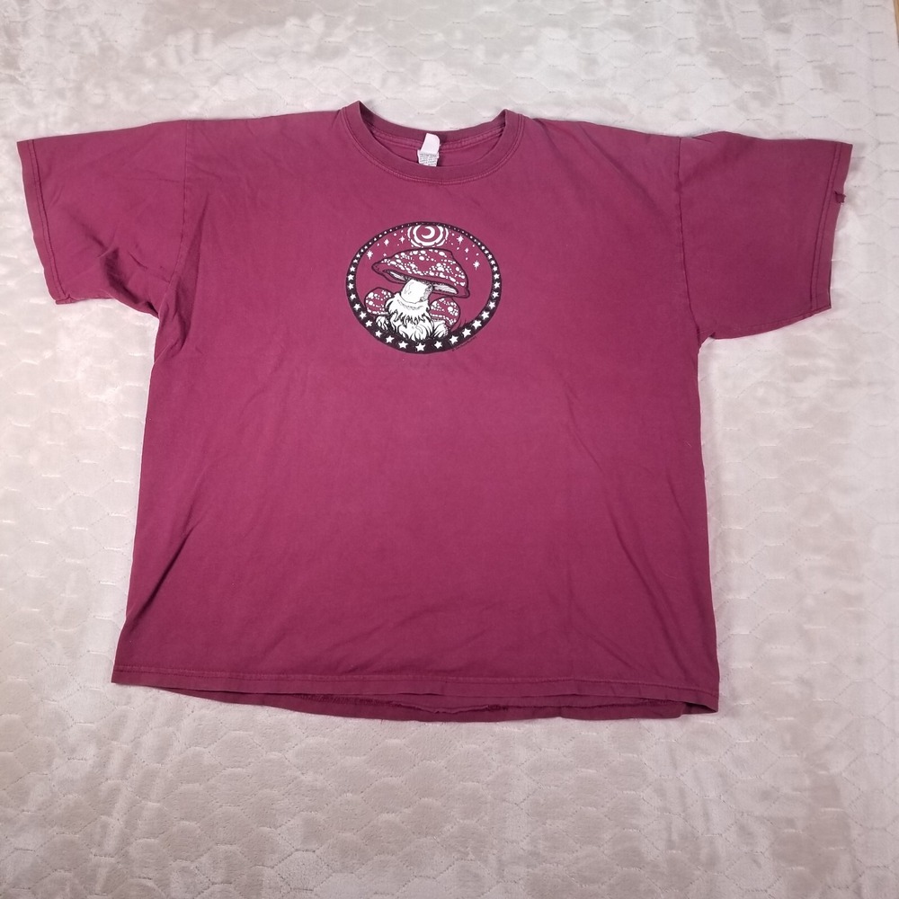 Vintage Samonberry Mushroom Art Tee Size XL USA Made Trippy Hippie See Pics